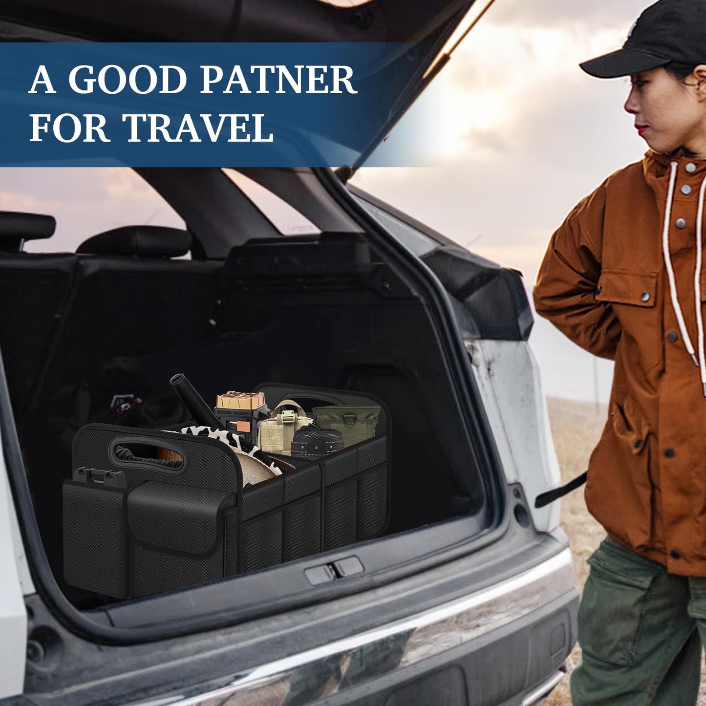 Femuar Car Trunk Organizer – Waterproof, Black