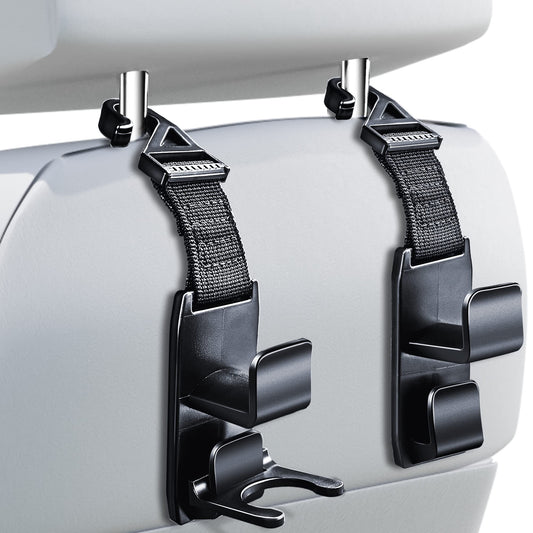 Heroway Car Headrest Hooks 4-Pack – Black