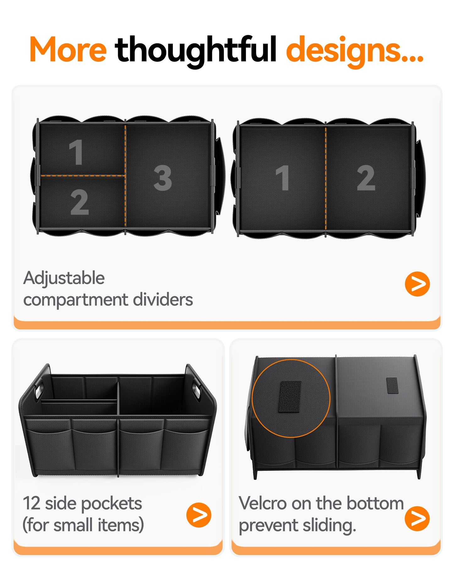 Homeve Car Trunk Organizer – Foldable Waterproof Storage